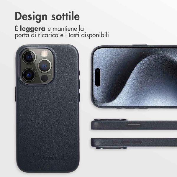 Accezz Cover in Pelle con MagSafe Apple iPhone 15 Pro - Onyx Black