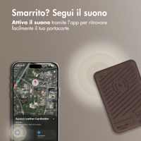 Accezz Portacarte in pelle magnetico - Compatibile con Apple Find My - Coffee Brown