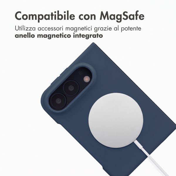Accezz Cover in silicone liquido con MagSafe Apple iPhone Duo - Blu scuro