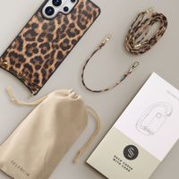 Selencia Cover per telefono Nova con cordino e portacarte Samsung Galaxy S26 Ultra - Leopard