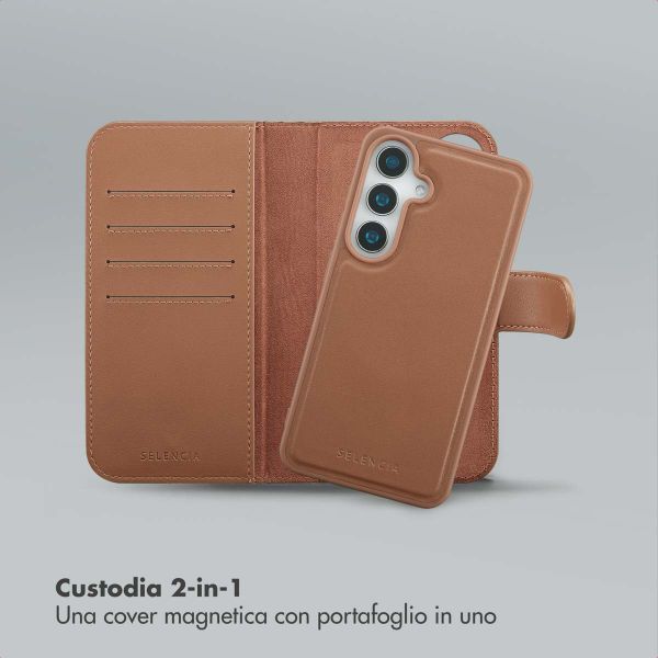 Selencia Libreria rimovibile Olyn con MagSafe Samsung Galaxy S25 / S24 - Marrone
