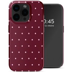 Selencia Cover Posteriore Vivid Apple iPhone 15 Pro - Happy Dots Burgundy