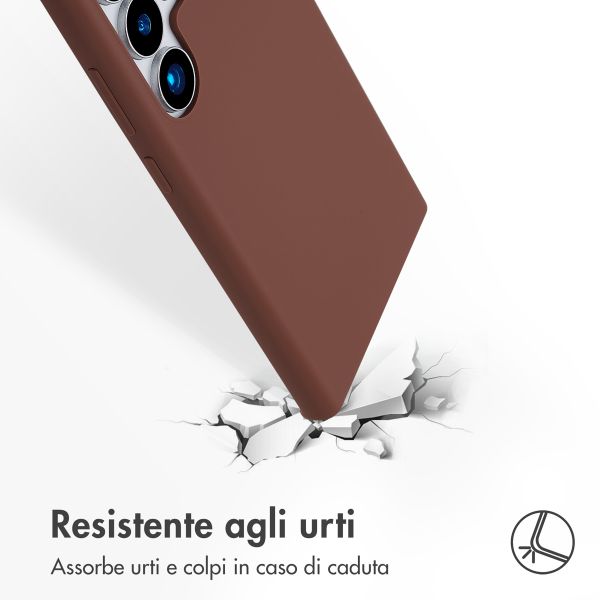 Accezz Cover in silicone liquido con MagSafe Samsung Galaxy S24 Ultra - New Tea Brown