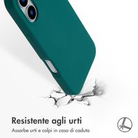Accezz Cover in silicone liquido con MagSafe Apple iPhone 16 - Forest Green