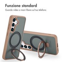 Accezz Cover con anello e supporto con MagSafe Samsung Galaxy S25 - Marrone