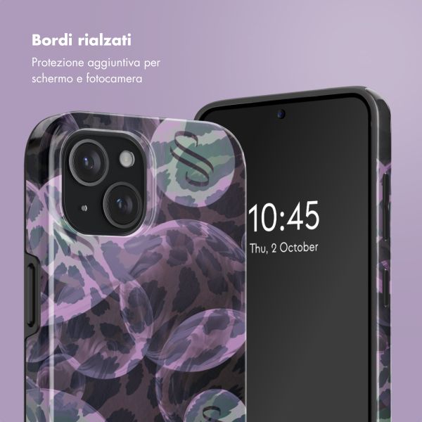 Selencia Cover posteriore Vivid con MagSafe Apple iPhone 15 - Leo Bubble Green
