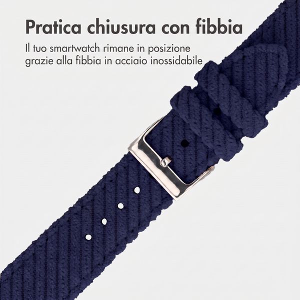 imoshion Cinturino in velluto a coste Apple Watch | 38/40/41/42 mm - Blu scuro
