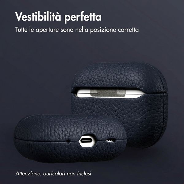 Accezz Cover in vera pelle  Apple AirPods Pro 2 - Blu scuro