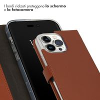 Selencia Cover a libro in vera pelle Apple iPhone 14 Pro Max - Marrone chiaro