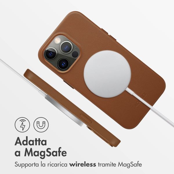 Accezz Cover in Pelle con MagSafe Apple iPhone 13 Pro - Sienna Brown