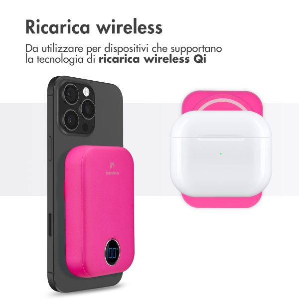 imoshion Powerbank Magnetic 10.000 mAh - Powerbank wireless - Hot Pink