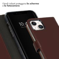 Selencia Cover a libro in vera pelle Apple iPhone 15 - Marrone