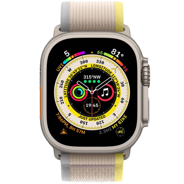 Apple Cinturino Trail Loop Apple Watch | 44/45/46/49 mm - Taglia S/M - Giallo / Beige