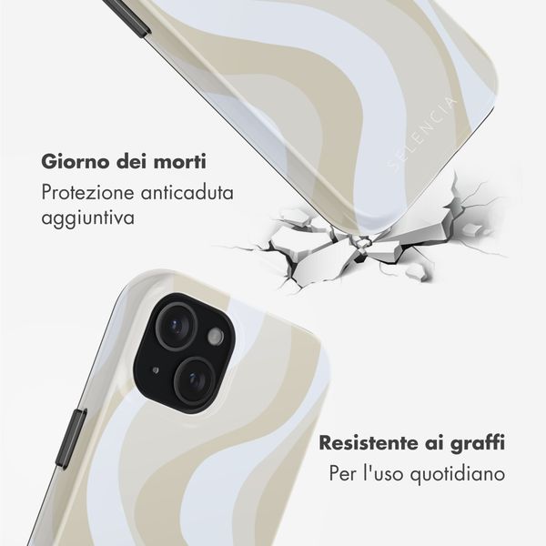 Selencia Cover posteriore Vivid con MagSafe Apple iPhone 15 - Desert Waves Beige