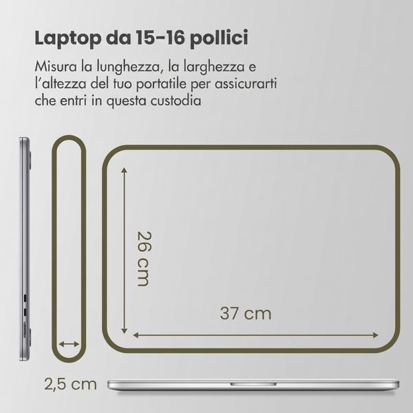 Accezz Custodia per laptop 15-16 pollici - Nero