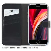 Selencia Cover a libro in vera pelle Apple iPhone 17e / 16e - Nero