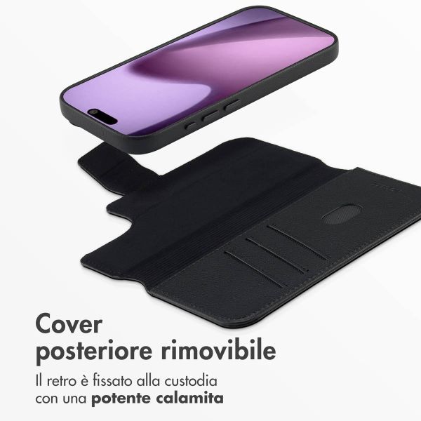 Accezz Cover in pelle 2 in 1 con MagSafe Apple iPhone 17 - Onyx Black