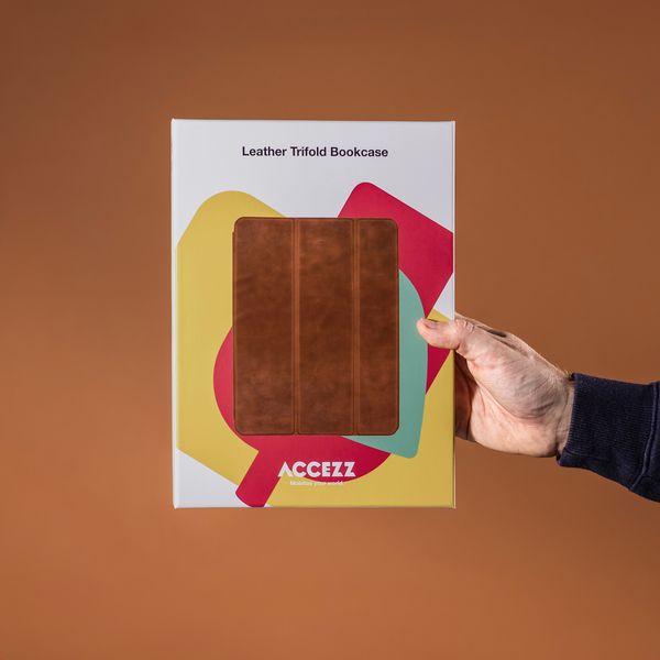Accezz Cover a libro trifold in pelle Apple iPad 11 (2025) 11 pollici A16 / iPad 10 (2022) 10.9 pollici - Cognac