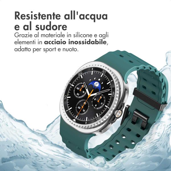 imoshion Cinturino Ocean in silicone Samsung Galaxy Watch 8 (40/44mm) / Classic (46mm) - Verde scuro
