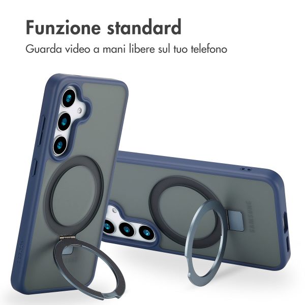 Accezz Cover con anello e supporto con MagSafe Samsung Galaxy S25 Plus - Blu