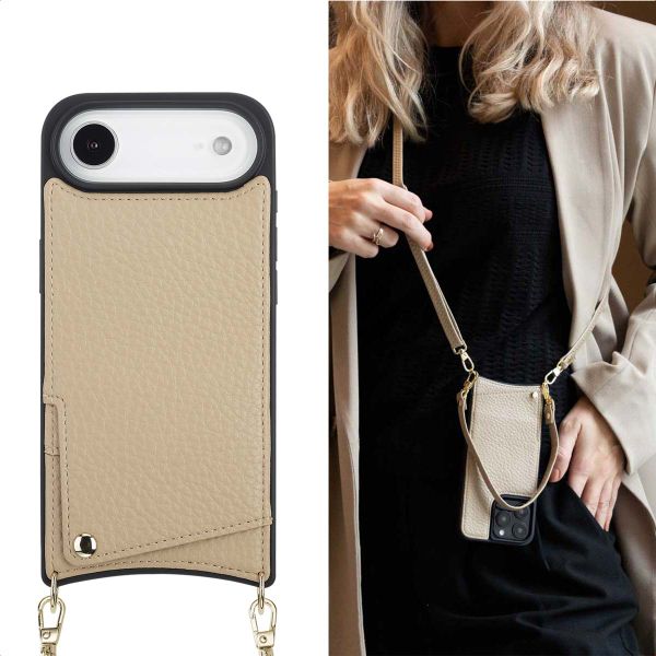 Selencia Cover per telefono Nova con cordino e portacarte Apple iPhone Air - Beige