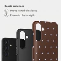 Selencia Cover Posteriore Vivid Samsung Galaxy S25 FE - Happy Dots Chocolate