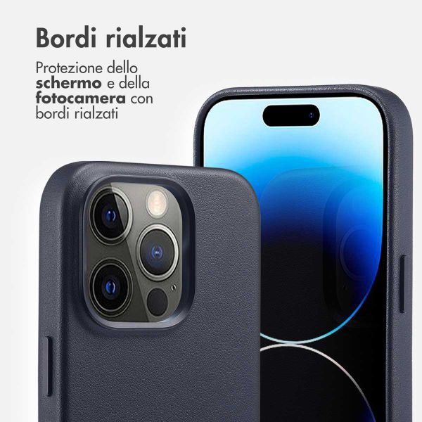 Accezz Cover in Pelle con MagSafe Apple iPhone 14 Pro - Onyx Black