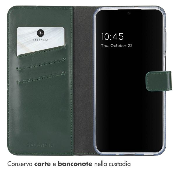 Selencia Cover a libro in vera pelle Samsung Galaxy A16 - Verde