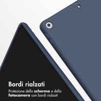 Accezz Cover a libro in silicone Smart Apple iPad 9 (2021) 10.2 pollici / iPad 8 (2020) 10.2 pollici / iPad 7 (2019) 10.2 pollici - Blu scuro