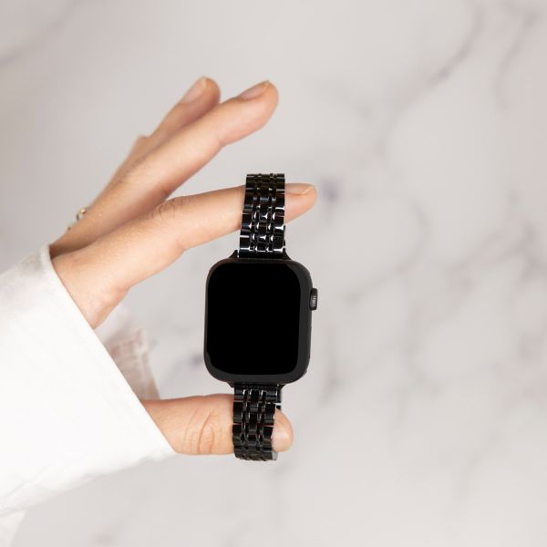 Selencia Cinturino sottile in acciaio ispirato a Jubilee Apple Watch | 38/40/41/42 mm - Nero