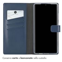 Selencia Cover a libro in vera pelle Samsung Galaxy S25 Ultra - Blu
