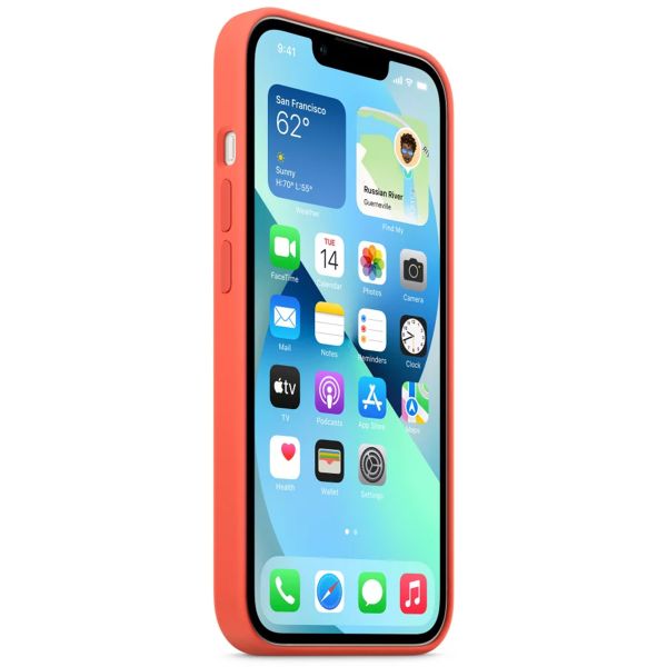 Apple Cover Posteriore in Silicone con MagSafe Apple iPhone 13 Mini - Nectarine