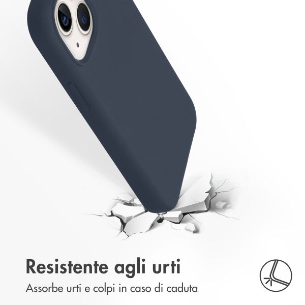 Accezz Cover in silicone liquido con MagSafe Apple iPhone 13 Mini - Blu scuro
