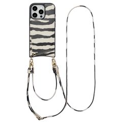 Selencia Cover per telefono Nova con cordino e portacarte Apple iPhone 16 Pro - Zazzy Zebra