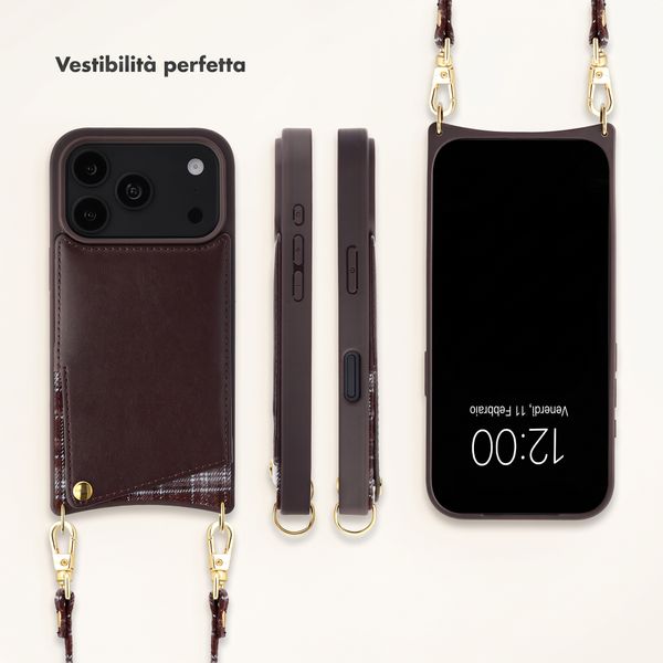Selencia Cover per telefono Nova con cordino e portacarte Apple iPhone 18 Pro / 17 Pro - Checks