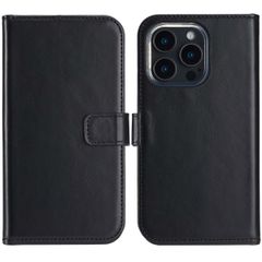 Selencia Cover a libro in vera pelle Apple iPhone 16 Pro Max - Nero