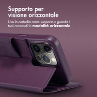 Accezz Cover in pelle 2 in 1 con MagSafe Apple iPhone 15 Pro Max - Heath Purple