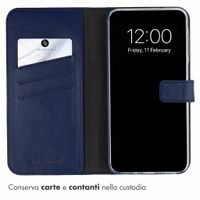 Selencia Cover a libro in vera pelle Samsung Galaxy A27 (5G) - Blu scuro