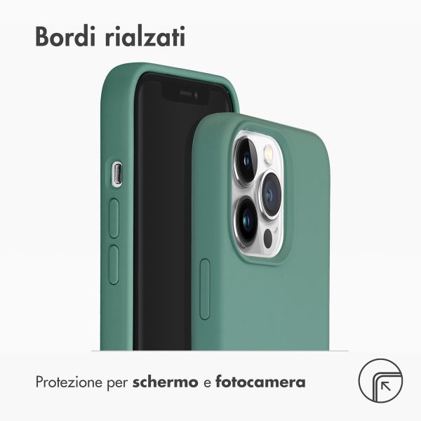 Accezz Cover in silicone liquido con MagSafe Apple iPhone 13 Pro - Verde scuro