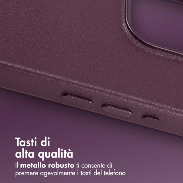 Accezz Cover in Pelle con MagSafe Apple iPhone 15 Pro - Heath Purple