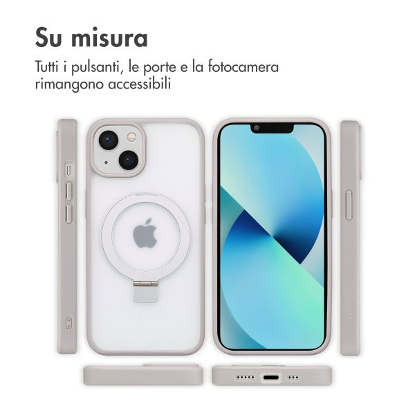 Accezz Cover con anello e supporto con MagSafe Apple iPhone 13 - Grigio