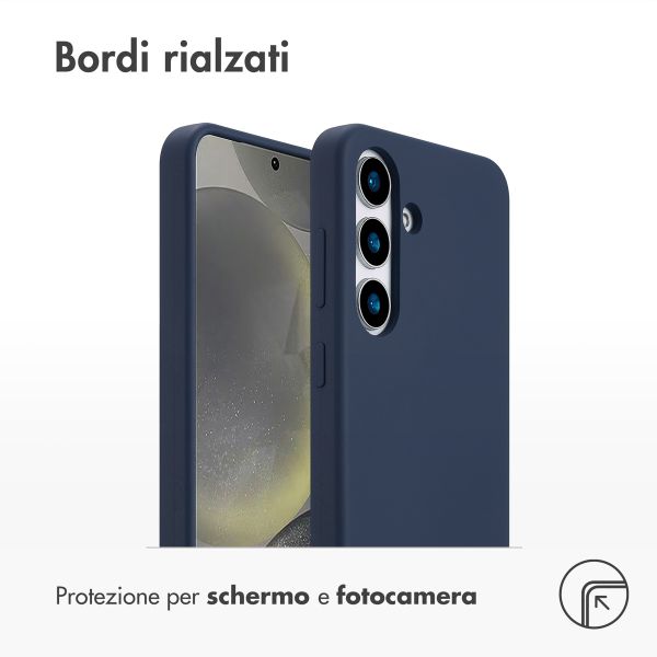 Accezz Cover in silicone liquido con MagSafe Samsung Galaxy S25 - Blu scuro