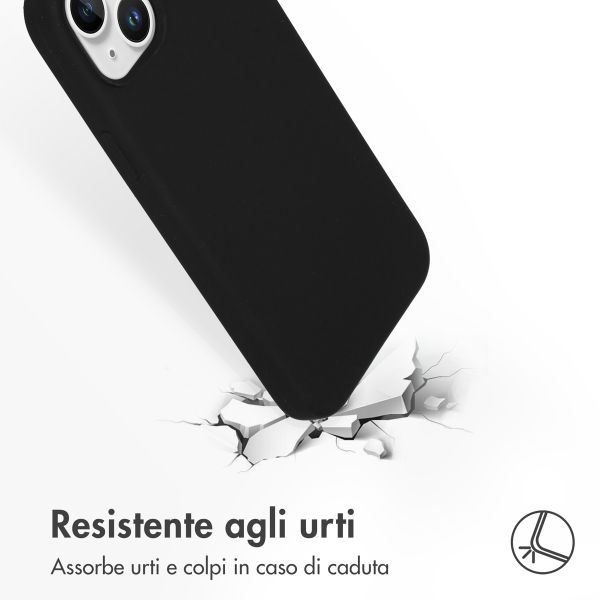 Accezz Cover in silicone liquido con MagSafe Apple iPhone 15 Plus - Nero