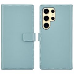 Selencia Cover a libro in vera pelle Samsung Galaxy S25 Ultra - Air Blue