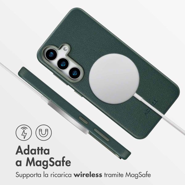 Accezz Cover in Pelle con MagSafe Samsung Galaxy S25 - Cedar Green