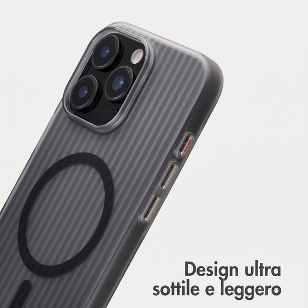 Accezz Cover Lite con MagSafe | Fluted | Apple iPhone 16 Pro - Grigio
