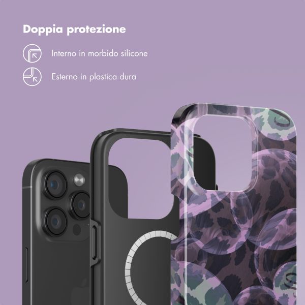 Selencia Cover posteriore Vivid con MagSafe Apple iPhone 15 Pro - Leo Bubble Green