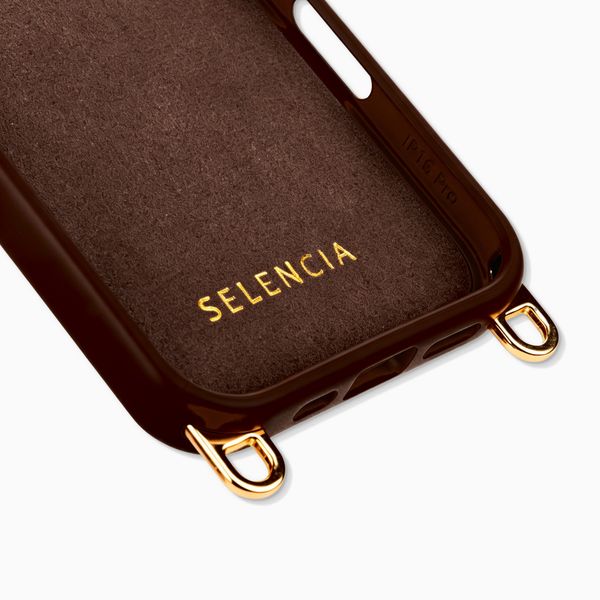 Selencia Cover posteriore Rivièra con MagSafe con ganci rimovibili Apple iPhone 16 Pro Max - Choco Brown