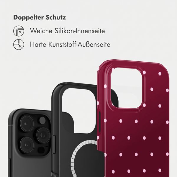 Selencia Vivid Backcover met MagSafe Apple iPhone 16 Pro Max - Happy Dots Burgundy