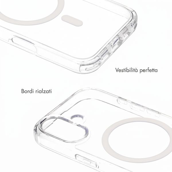Selencia Cover posteriore Rivièra MagSafe con gancini rimovibili Apple iPhone 17 - Trasparente